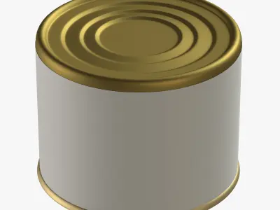 canned food round tin metal aluminium can 04 3D model