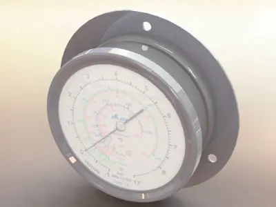 Manometer - compound pressure and vacuum gauge 3D model
