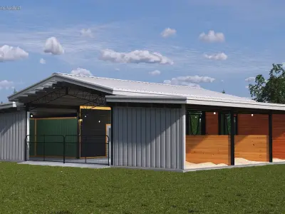 Stable Building White 3D model