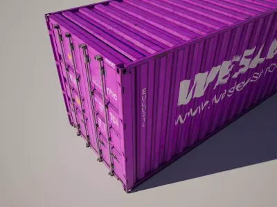 20 Foot Shipping Container Variations Low-poly 3D model