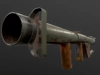  M1A1 Rocket Launcher ww2 usa Bazooka Low-poly 3D model