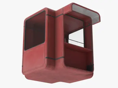 K67 Modular Street Kiosk Red Old 3D model