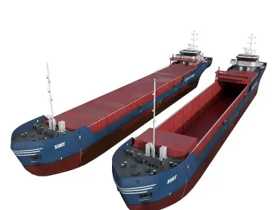 General Cargo Ship open and closed 3D model