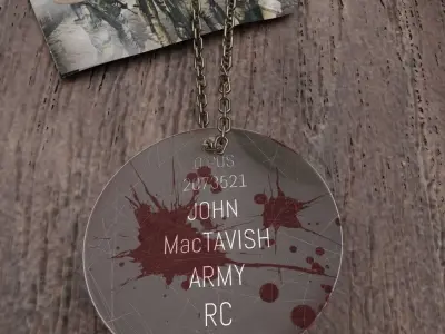 Knife of Call of Duty Modern Warfare Soap MacTavish with Tag Low-poly 3D model
