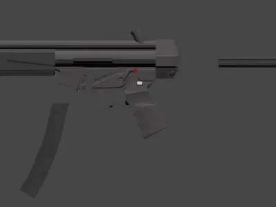 Low poly mp5 rifle  Low-poly 3D model
