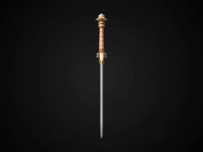 Stylized Hobbit Sword - Field Fang - Game Ready Free 3D model