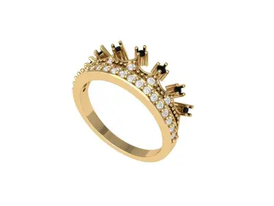 Crown Diamond Ring  3D print model get