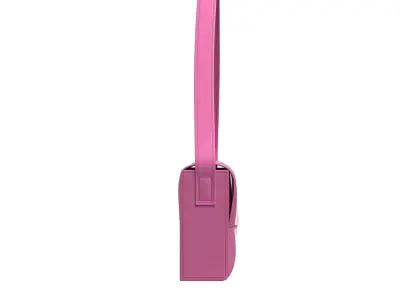 Pink Leather Pocket Shoulder Bag 3D model