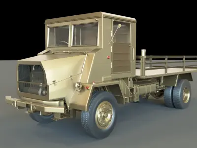 Millitary Truck Low-poly 3D model