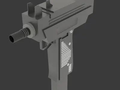 UZI Low-poly 3D model Low-poly 3D model
