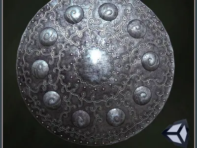3 Buckler Shields Low-poly 3D model