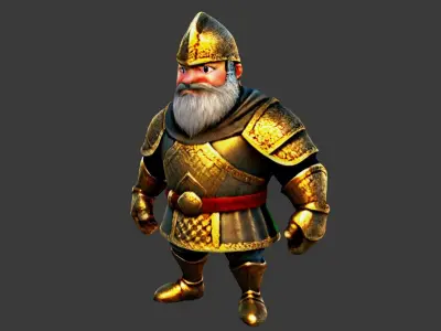 Old Knight Low-poly 3D model