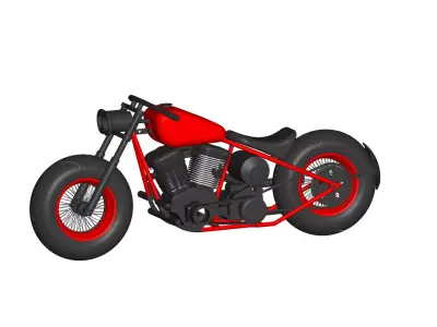 Bobber custom motorcycle 3D model buy