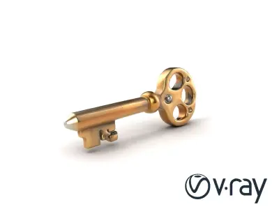 Detailed Ornate Vintage Key model pack Low-poly 3D model