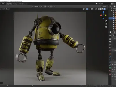Robot from video game borderlands Free low-poly 3D model
