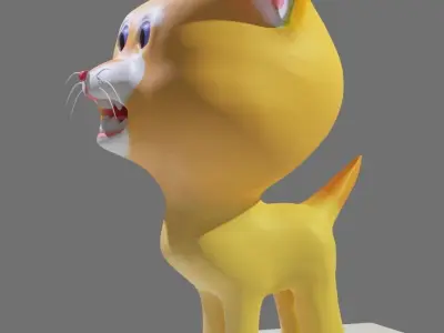 cartoon cat 02 3D model