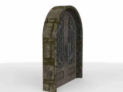 arched ornate gate 3D model