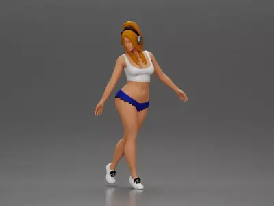 Girl embracing freedom rhythm grace and herself fully 3D print model