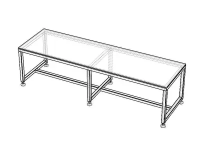 2000x600 Steel Work Table 3D model