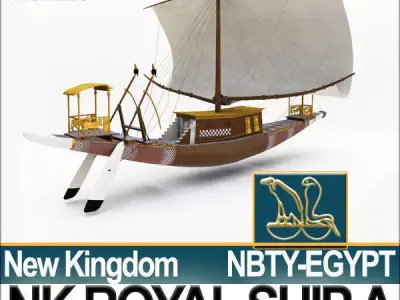 Ancient Egypt Pharaoh Royal Ship New Kingdom 3D model