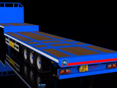 3D Lawrence David Flatbed Semi-Trailer Model 3D model