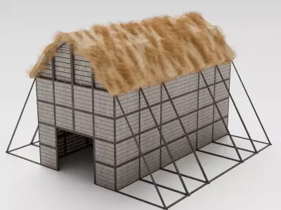Medieval Barn Low-poly 3D model buy