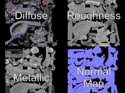 Futuristic Tank D Model Pack Low-poly 3D model