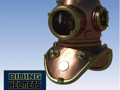 Galeazzi diving helmet Low-poly 3D model