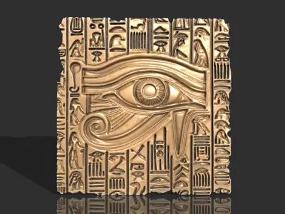 COPY OF OLD EGYPT HIEROGLYPHS EYE HORUS CARVED BOARD 3D print model
