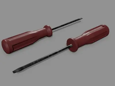screwdriver Low-poly 3D model 16