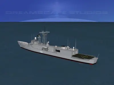 Spanish Frigate Canarias F86  3D model