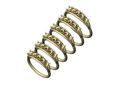 Double wire diamond arc 3mm stones  band US sizes 5to10 3D print model
