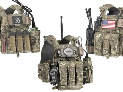 AVS PLATE CARRIER BUNDLE 3D Model Pack