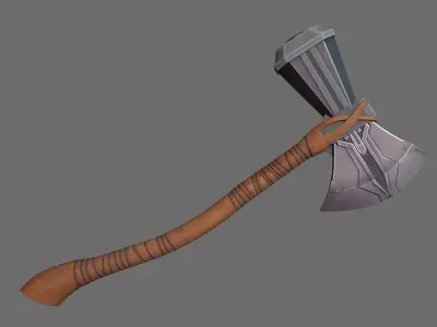 Thor Stormbreaker Low Poly Stylized Handpainted Low-poly 3D model