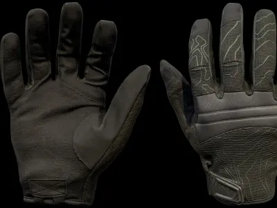 Tactical Gloves 034 Low-poly 3D model