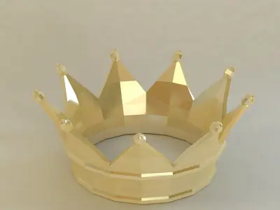 crown low poly style Low-poly 3D model