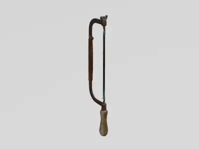 Rusty Tools Hacksaw 3D scan PBR 4K textures Low-poly 3D model