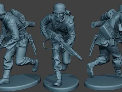 German soldiers ww2 MG42 G7 Pack1
