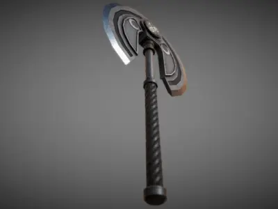 Metal Moon Axe 01 Low-poly 3D model