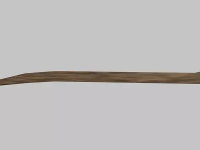 wooden katana Low-poly 3D model