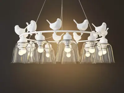Pendant lamp provence bird chandelier 11 3D model