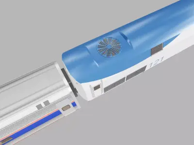 General Electric GE P42DC Genesis w Amfleet and Metroliner Low-poly 3D model