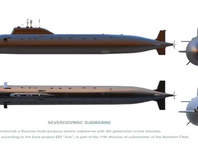 Severodvinsk Submarine 3D Print Model 3D print model