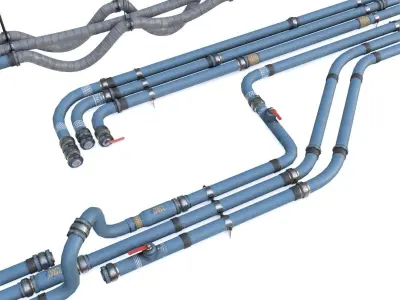 Modular Pipes - Industrial Painted Collection 3D Model Pack