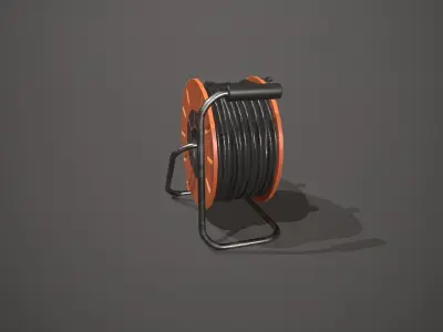 Black and Orange Extension Cable Low-poly 3D model