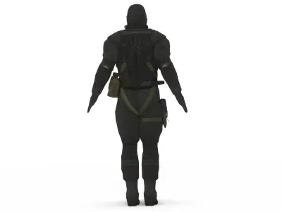 Male Stealth Operative Tactical Suit 3D Character Low-poly 3D model
