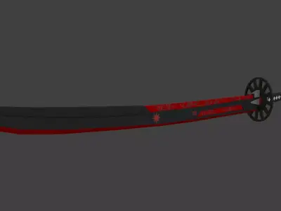 SciFi Samurai Sword 5 - Flame Blade Low-poly 3D model