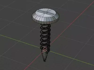 Simple Flat Head Screw Free 3D model