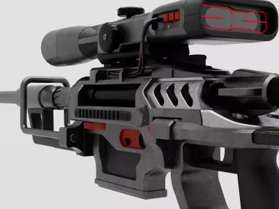 Tactical Sniper Rifle - Mid Poly FPS Game Asset Low-poly 3D model