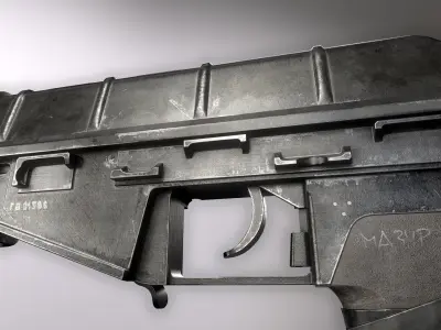 AS VAL Russian rifle Low-poly 3D model Low-poly 3D model